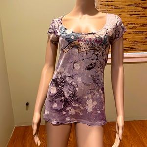 Wet Seal Graphic T-shirt Multi-colored Size L